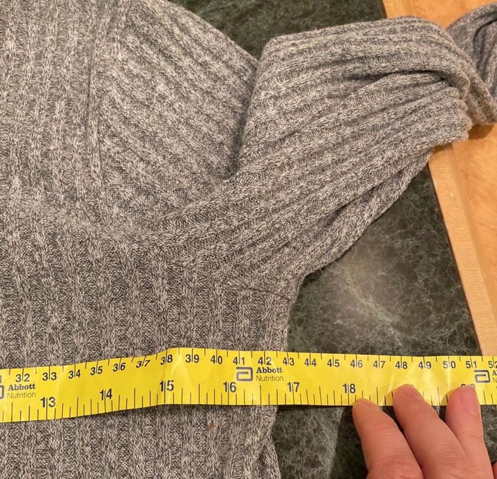 Wilfred Free Ribbed Long Sleeve Turtleneck Sweater Dress Gray Medium - Picture 7 of 9